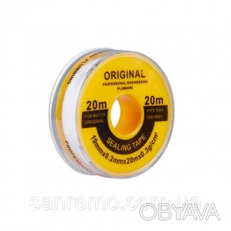 Фум стрічка (жовтий) SD Plus SD263YW20 — герметик, застосовується для створення . . фото 1
