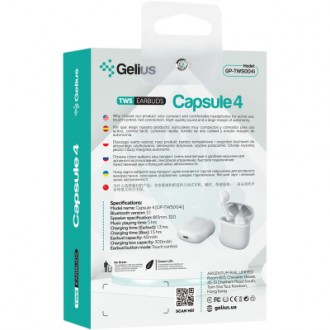 Stereo Bluetooth Headset Gelius Pro Capsule 4 GP-TWS-004i
Capsule 4 – это усовер. . фото 9