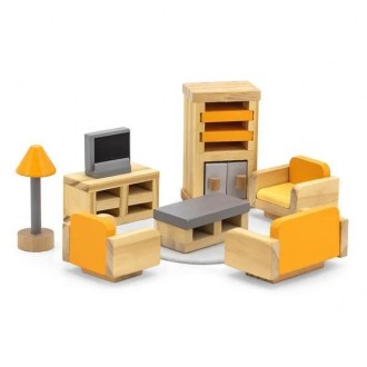 Детский деревянный набор игрушечной мебели для кукол Viga Toys PolarB Гостиная к. . фото 2