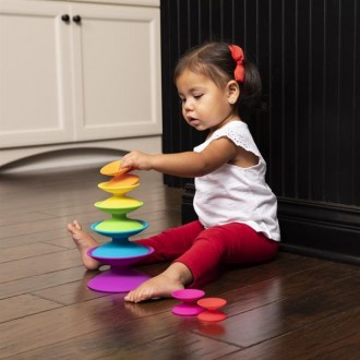 Toys Spoolz – уникальная игрушечная пирамидка с приятной текстурой и потря. . фото 9