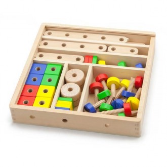 Из деревянного конструктора Viga Toys, 53 элемента, можно построить машинку, вер. . фото 2