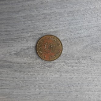 Монета ФРГ 5 пфеннигов 1990 D

Сталь с латунным покрытием. . фото 3