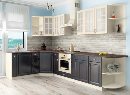 Предлагаем кухонные угловые гарнитуры КС на заказ, классические крашеные фасады.. . фото 2