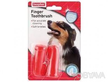 Простая в использовании щетка для чистки зубов у собак. Легко одевается на палец. . фото 1