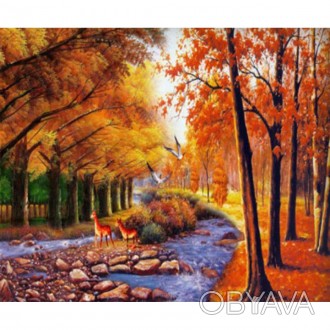  Товар на сайті >>>Раскраска по номерам 40*50см "Осень в лесу" OPP (холст на рам. . фото 1
