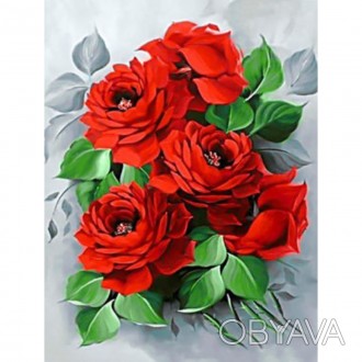  Товар на сайті >>>Раскраска по номерам 40*50см "Розы" OPP (холст на раме краски. . фото 1