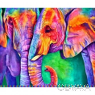  Товар на сайте >>>Алмазная мозаика по номерам 40*50 "Красочный слон" карт уп. (. . фото 1