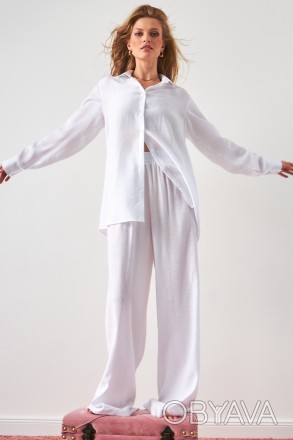 Женский костюм Stimma Кетнис. Костюм с однотонной ткани, состоит из штанов и руб. . фото 1