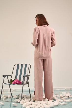 Женский костюм Stimma Ретида. Костюм с однотонной ткани, состоит из штанов и руб. . фото 3