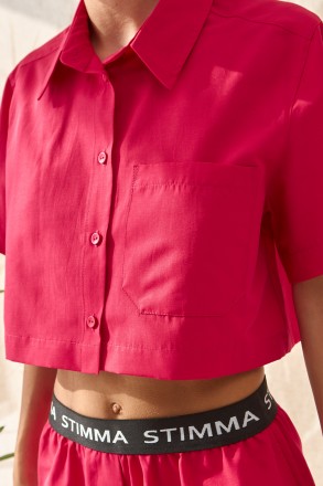 Женский костюм Stimma Мерион. Костюм с однотонной ткани, состоит из шорт и рубаш. . фото 5