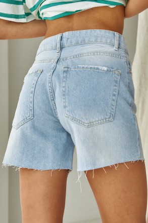 Женские джинсовые шорты Stimma Хантер. Стильные шорты из джинсовой ткани с прямы. . фото 5