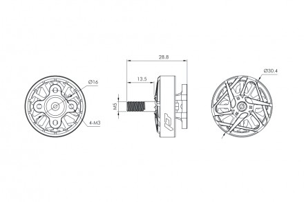 
 Мотор T-Motor P2505 1850KV 4-6S для мультикоптеров (красный)
Характеристики:
Т. . фото 8