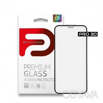 Защитное стекло Armorstandart Pro для Apple iPhone 12 Pro Max Black, 0.33mm, 3D . . фото 1