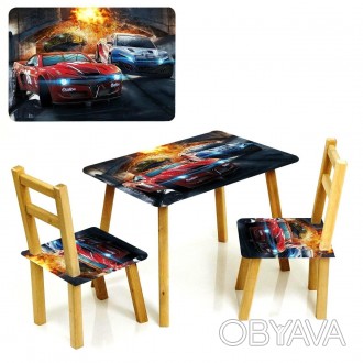 Набор мебели - столик и 2 стульчика "Тачки" арт. С 034 
Комплект мебели с ламини. . фото 1