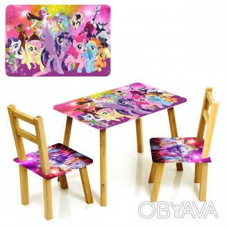 Набор мебели - столик и 2 стульчика Little Pony "Литл пони" арт. С 080 
Комплект. . фото 1