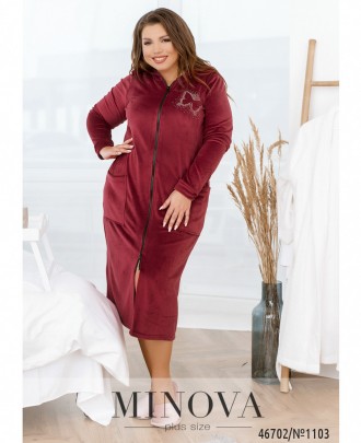 Женский халат батал большого размера цвет -марсала. Киев. фото 1