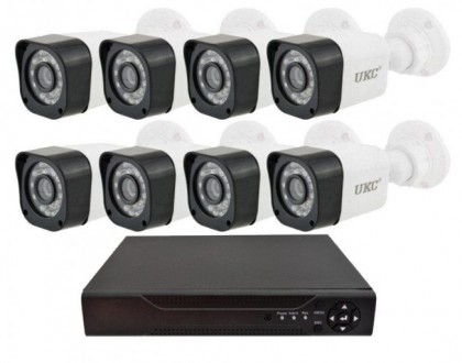 
Комплект відеоспостереження на 8 камер із реєстратором UKC DVR KIT-945 8ch Gibr. . фото 9