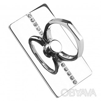 ★Кольцо держатель для смартфона MicroData S652 Silver декоративное на липучке
