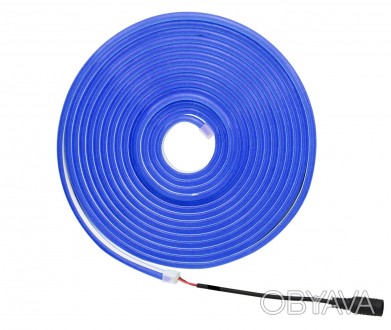 Светодиодная неоновая лента NEON 220В JL 2835-120 G IP65 синий, герметичная, 5 м