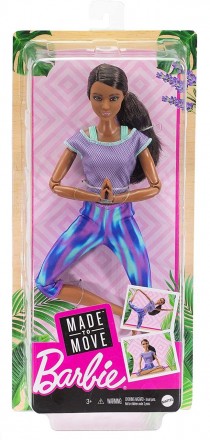  
Кукла Барби Йога Брюнетка из серии "Двигайся как Я" Оригинал Barbie Made to Mo. . фото 10