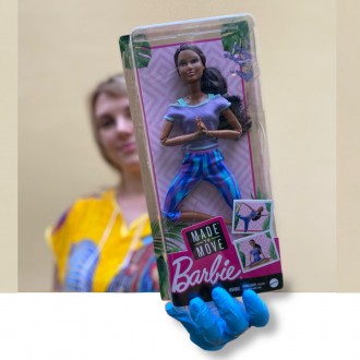  
Кукла Барби Йога Брюнетка из серии "Двигайся как Я" Оригинал Barbie Made to Mo. . фото 2