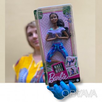  
Кукла Барби Йога Брюнетка из серии "Двигайся как Я" Оригинал Barbie Made to Mo. . фото 1