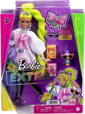  
Лялька Барбі Екстра Модниця у футболці оверсайз Barbie Extra Doll #11 in Overs. . фото 8