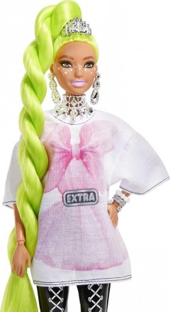  
Лялька Барбі Екстра Модниця у футболці оверсайз Barbie Extra Doll #11 in Overs. . фото 4