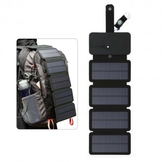 Туристична сонячна батарея - сонячна зарядка для телефону KKMOON 10W, 5В/1А код . . фото 3