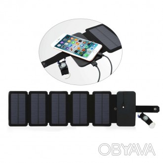 Туристическая солнечная батарея - солнечная зарядка для телефона KKMOON 10W, 5В/. . фото 1