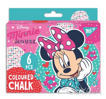 Мел YES цветной JUMBO, 6 шт. "Minnie Mouse". . фото 1