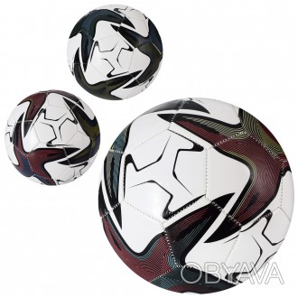 Мяч футбольный EV-3344 (30шт) размер 5, ПВХ 1,8мм, 300г, 3цвета, в кульке. . фото 1