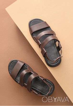 Данная модель коричневых мужских сандалей идеально подойдет для летнего и жарког. . фото 1