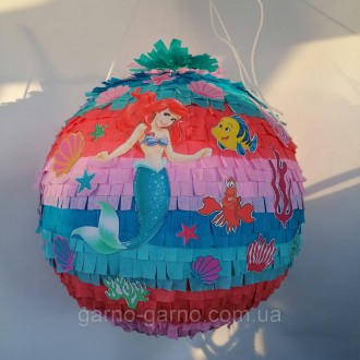 Пиньята Ариэль русалочка принцесса бумажная для праздника принцесса Ариель пинья. . фото 6