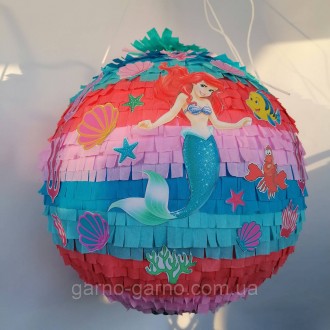 Пиньята Ариэль русалочка принцесса бумажная для праздника принцесса Ариель пинья. . фото 9