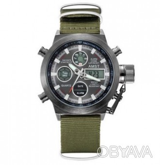 Часы AMST 3003 Black-Black Green Wristband 
Отправка по всей Украине "новой почт. . фото 1