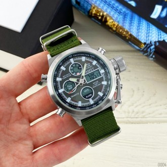Часы AMST 3003C Silver-Black Green Wristband 
Отправка по всей Украине "новой по. . фото 3