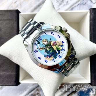 Часы женские патриотические 6501 серебро. . фото 1