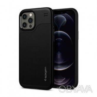 Черный силиконовый чехол Spigen Hybrid NX для iPhone 12 Pro Max защитит смартфон. . фото 1