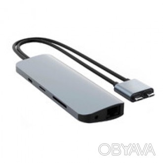 Адаптер (хаб) Hyper Viper 10 в 2 HDMI | USB-A | Ethernet | Micro-SD | USB-C PD |. . фото 1