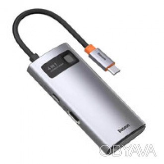 Хаб (адаптер) Baseus USB-C Metal Gleam Series 4-in-1 для MacBook | iMac | iPad &. . фото 1