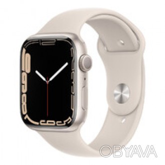 Смарт-часы Apple Watch Series 7 GPS, 45mm Starlight Aluminum Case with Starlight. . фото 1