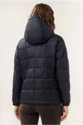 Короткая куртка женская от финского бренда Finn Flare с капюшоном темно-синего ц. . фото 5