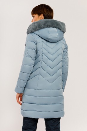 Удлиненная зимняя куртка женская Finn Flare комфортного прямого кроя с теплым ка. . фото 5