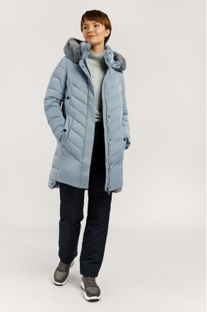 Удлиненная зимняя куртка женская Finn Flare комфортного прямого кроя с теплым ка. . фото 4