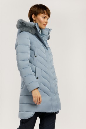 Удлиненная зимняя куртка женская Finn Flare комфортного прямого кроя с теплым ка. . фото 3