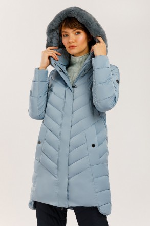 Удлиненная зимняя куртка женская Finn Flare комфортного прямого кроя с теплым ка. . фото 2