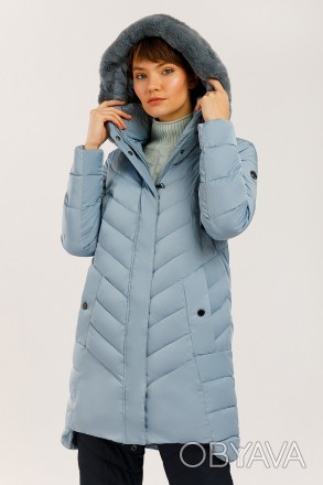 Удлиненная зимняя куртка женская Finn Flare комфортного прямого кроя с теплым ка. . фото 1
