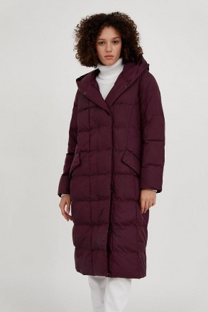 Длинное зимнее пальто стеганое Finn Flare A20-12014-319 Down fill бордовое 3XL. Киев. фото 1 Длинное зимнее пальто стеганое Finn Flare A20-12014-319 Down fill бордовое 3XL. Киев. фото 1