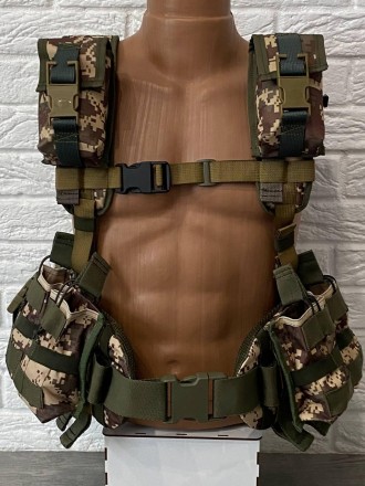 Ременно-плечевая система РПС "Warbelt" с подсумками под гранату 2 одинарных + по. . фото 2